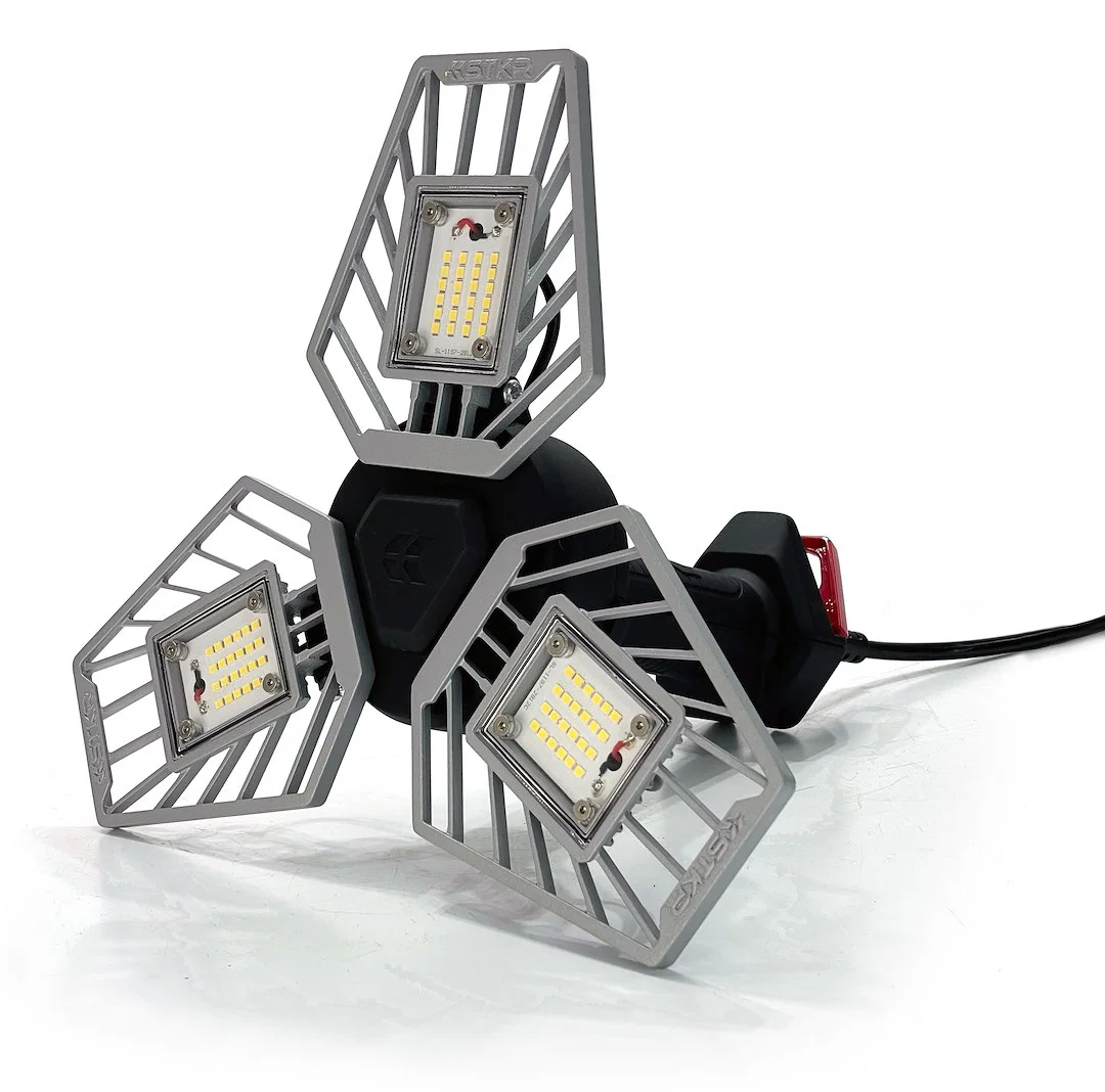 00301 – STKR CONCEPT Flashlight, Hand Held/ Prop Up/ Hanging Hook White LED 5000 Lumens 50000-Hour LED Lifespan 3 Adj...